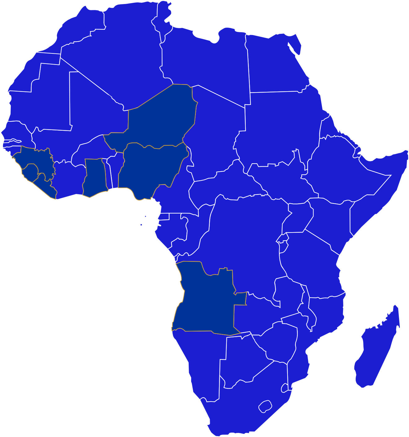 Map of Africa — 54 countries, pan-African coverage
